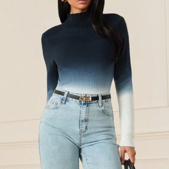 Multicolor Elegant Women's Ombre Sweater - Picture 5 of 8